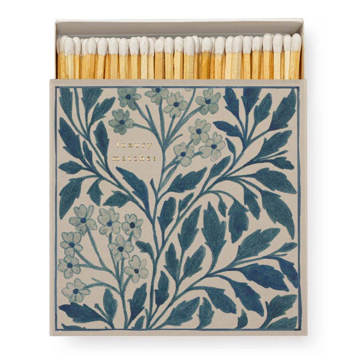 Archivist Gallery - Wholesale Matches - Blue Floral | Square - Safety Matches