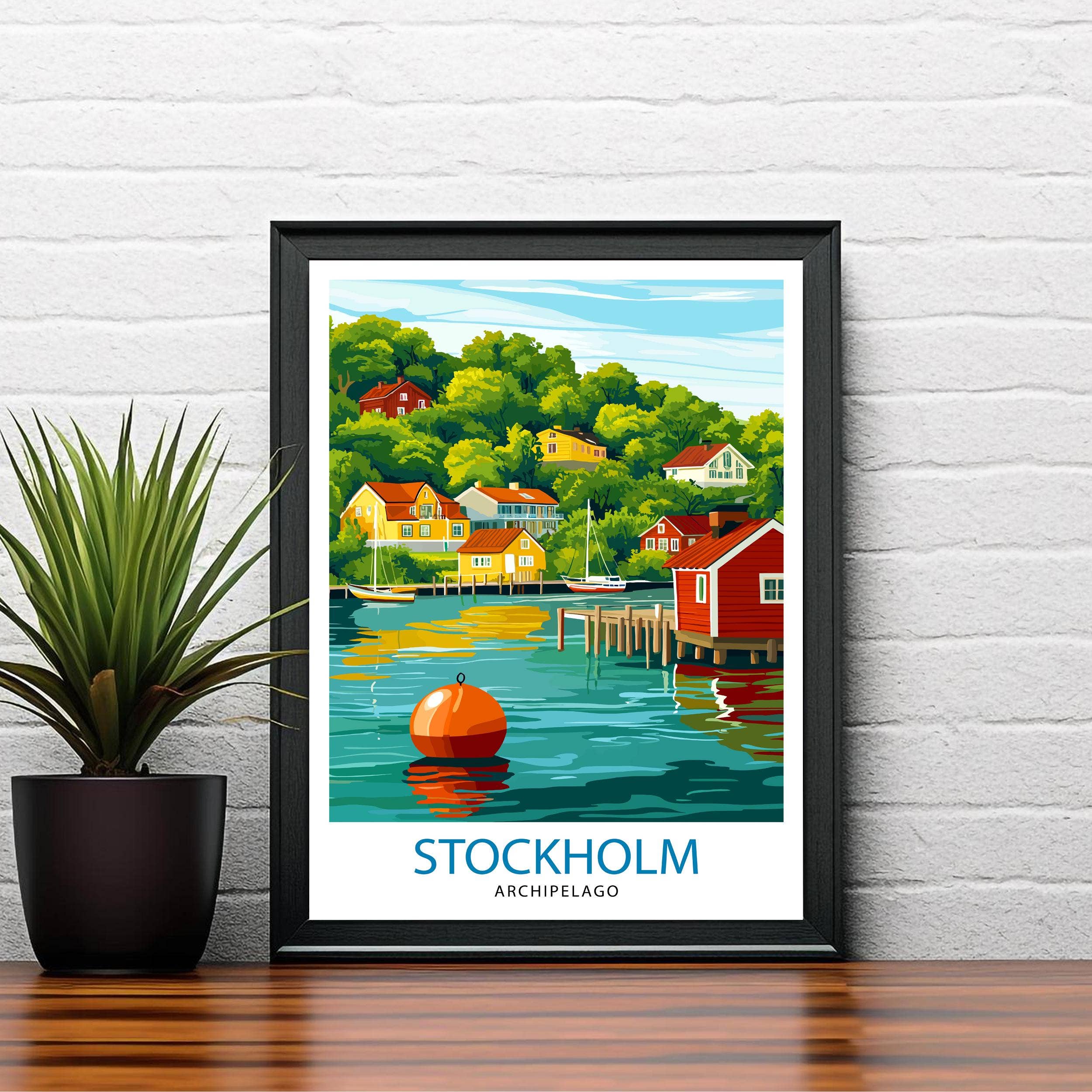 InkNPrintz – wholesale Art print – Stockholm Archipelago Travel Poster Sweden Archipelago Art Stockholm Poster Scenic Archipelago Decor Swedish Nature Art6