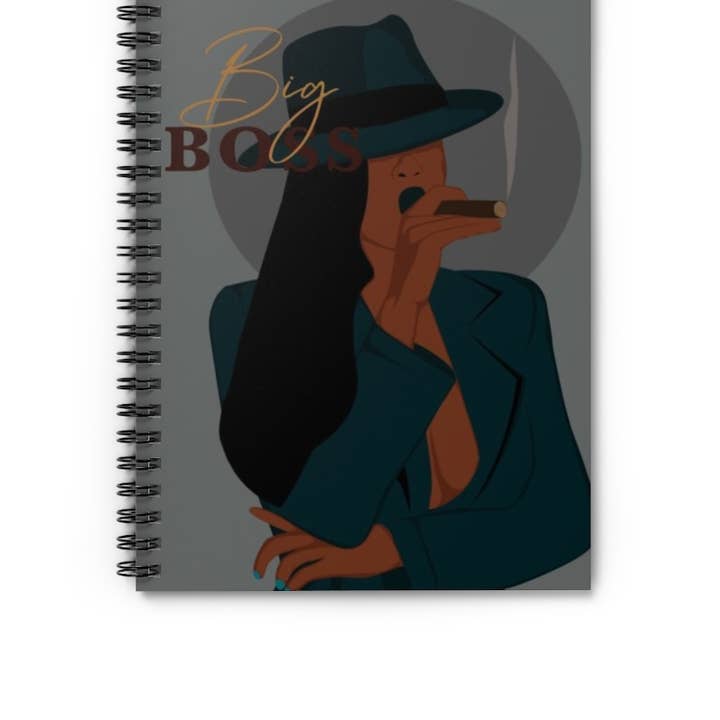 Diário do caderno espiral da mulher negra da Sra. Boss CEO por atacado de Ase & Company