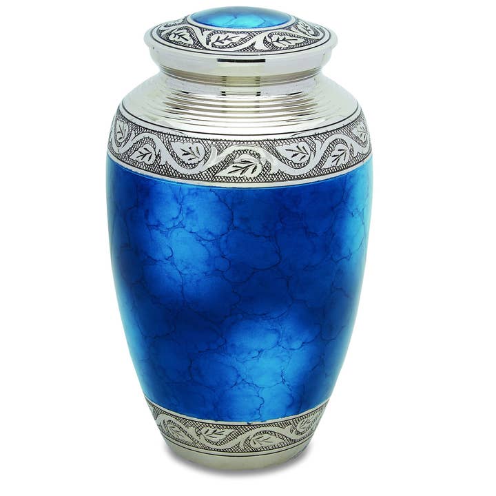 Mediterranean Blue Adult Urn for wholesale by Raj Urns