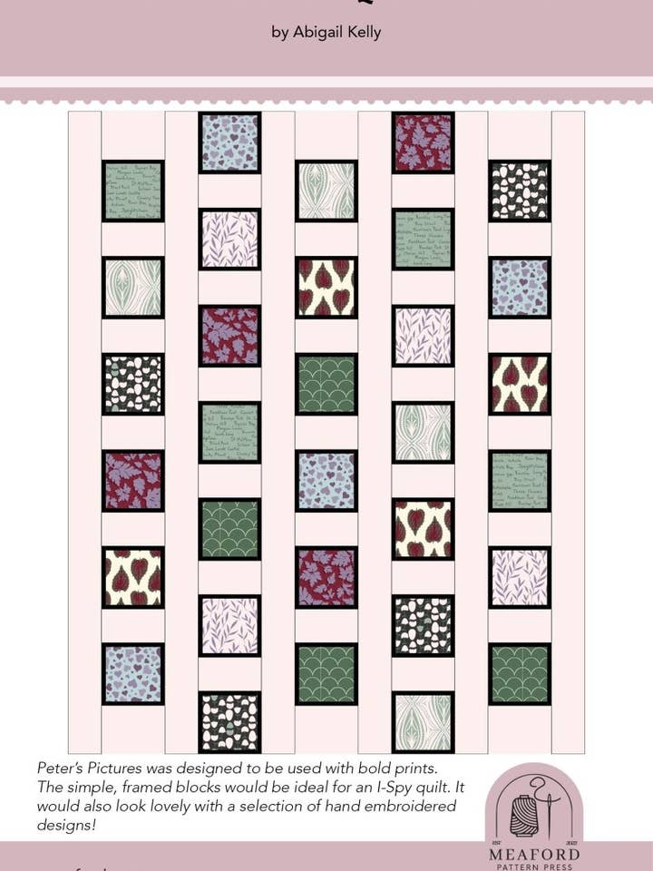 Peter's Pictures Quilt Pattern - printed for wholesale by Meaford Pattern Press