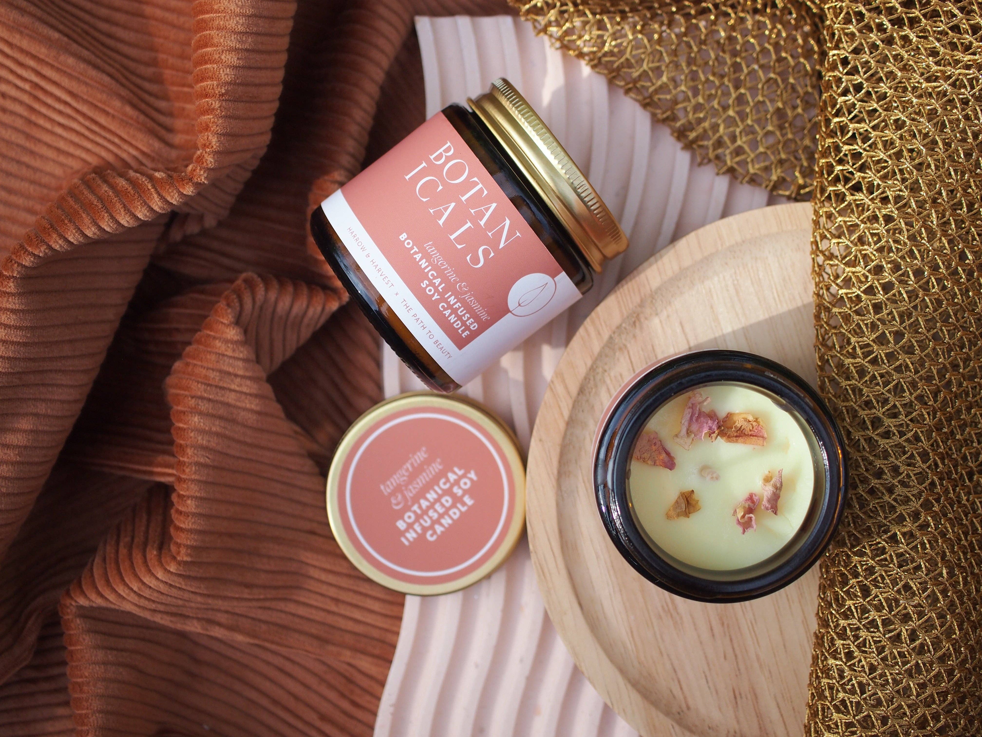 The Path to Beauty - Wholesale Travel candles - Botanicals Mini Candle ~ Tangerine & Jasmine