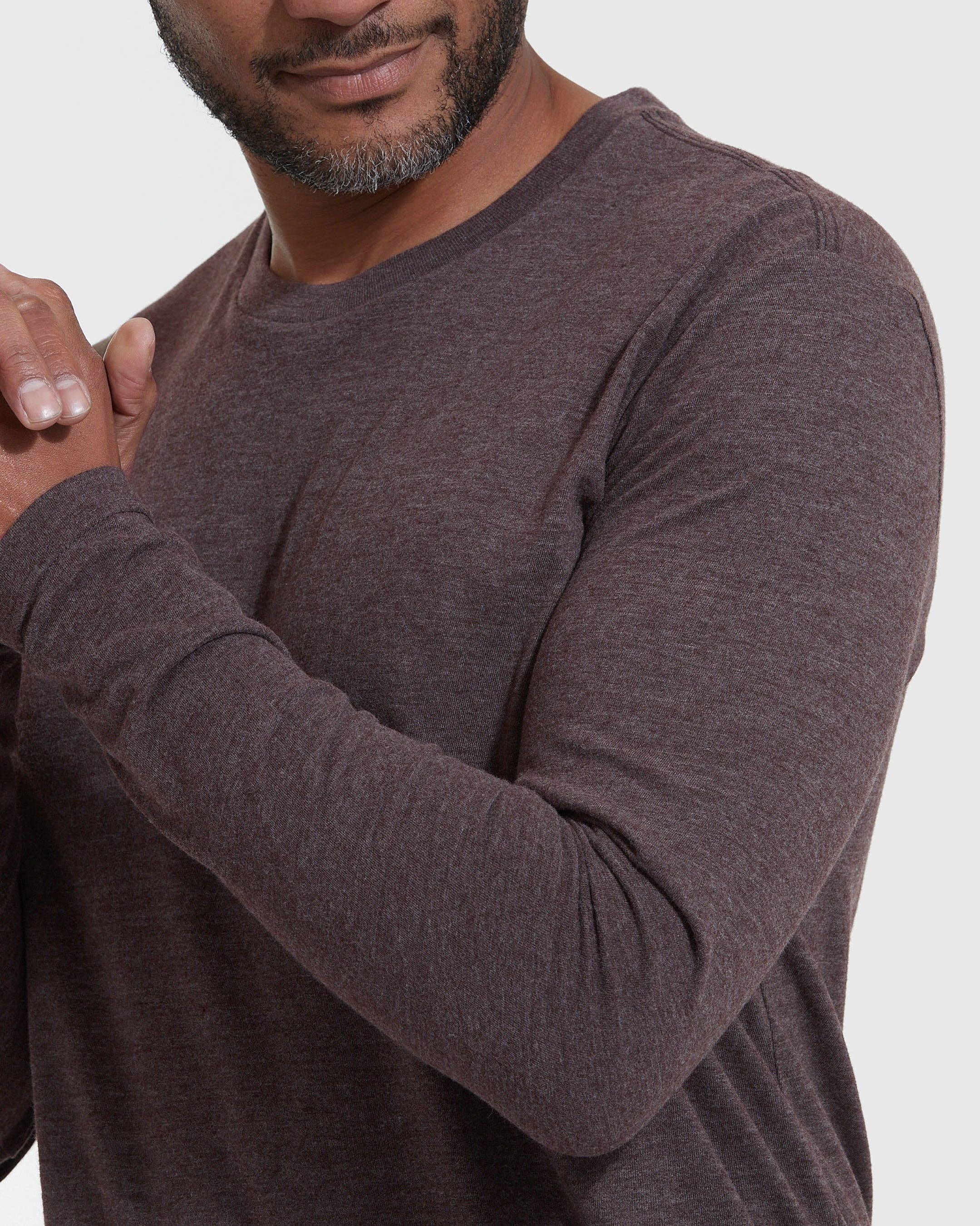 True Classic - Wholesale T-Shirt - Men's - Long Sleeve T-Shirt | Crew Neck | Heather Dark Oak4