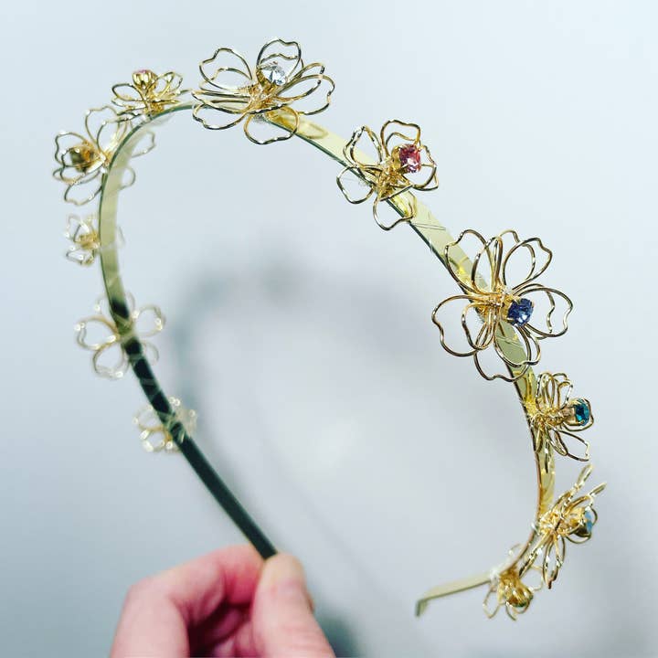 Coiffe à cadre fleur en cristal pour la vente par Hettie Hair Accessories