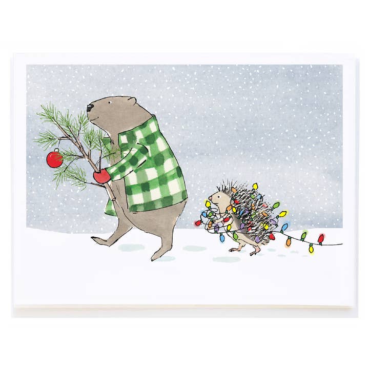 mollyOcards - Wholesale Season's Greetings Card - Animals with Tree