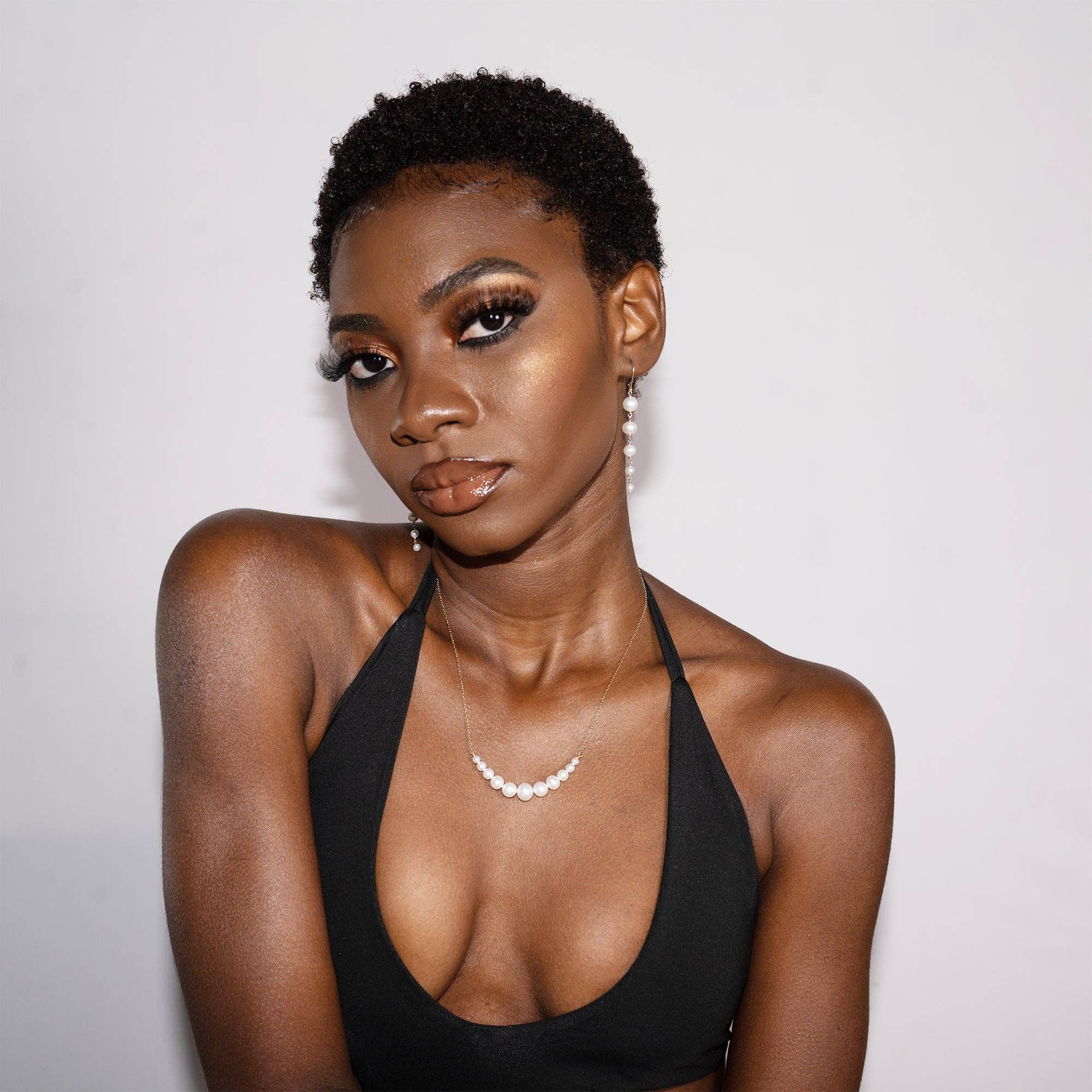 Jewelmak - Wholesale Dangle Earrings - 14k Pink/White Freshwater Pearl Graduated Dangle Earrings5