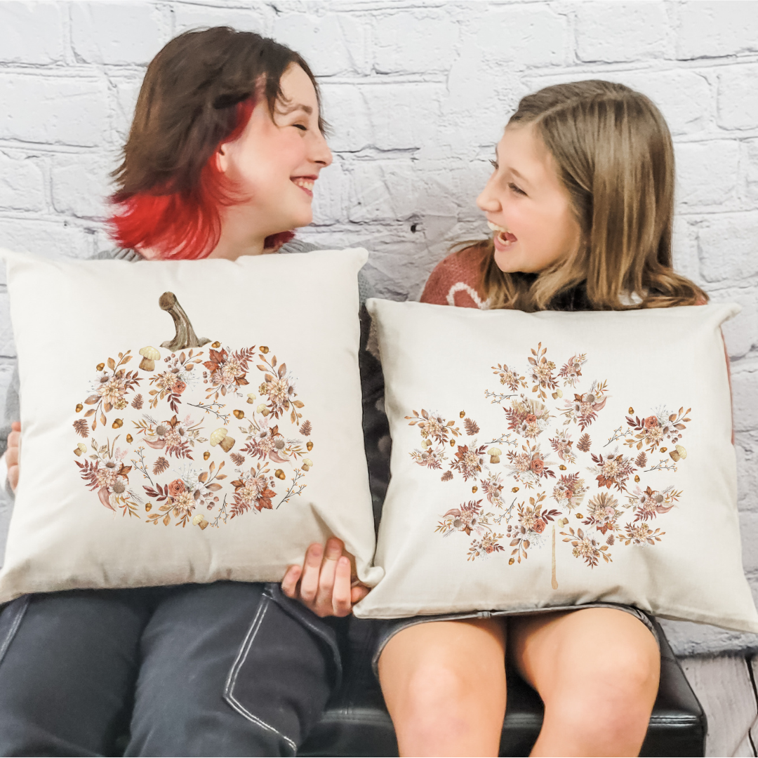 Go Charlotte - Wholesale Throw Pillow Cover - Neutral Floral Pumpkin Pillow Cover3
