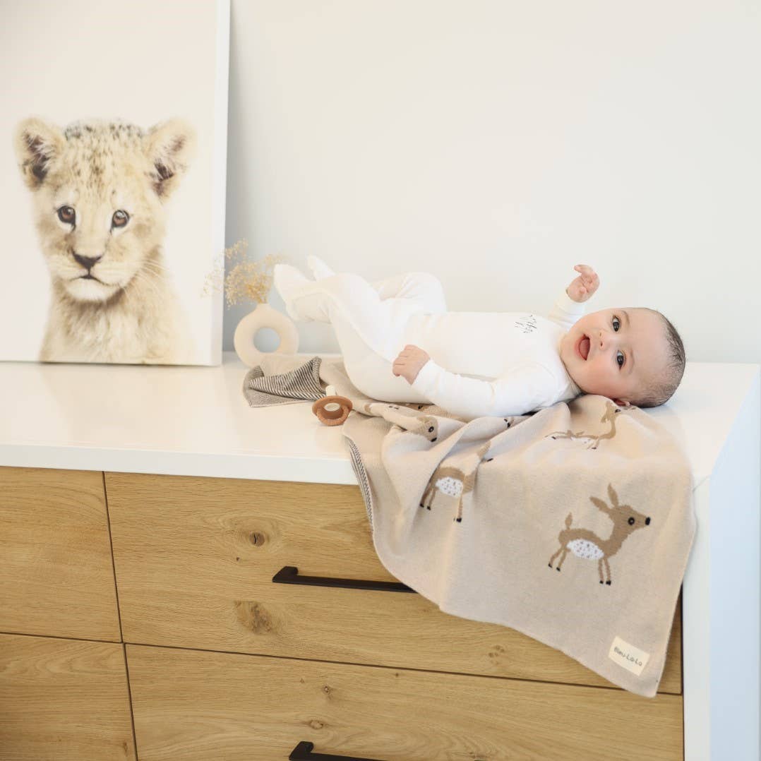 Bleu La La - Wholesale Swaddle - Baby - 100% Luxury Cotton Receiving Swaddle Baby Blanket - Deer16