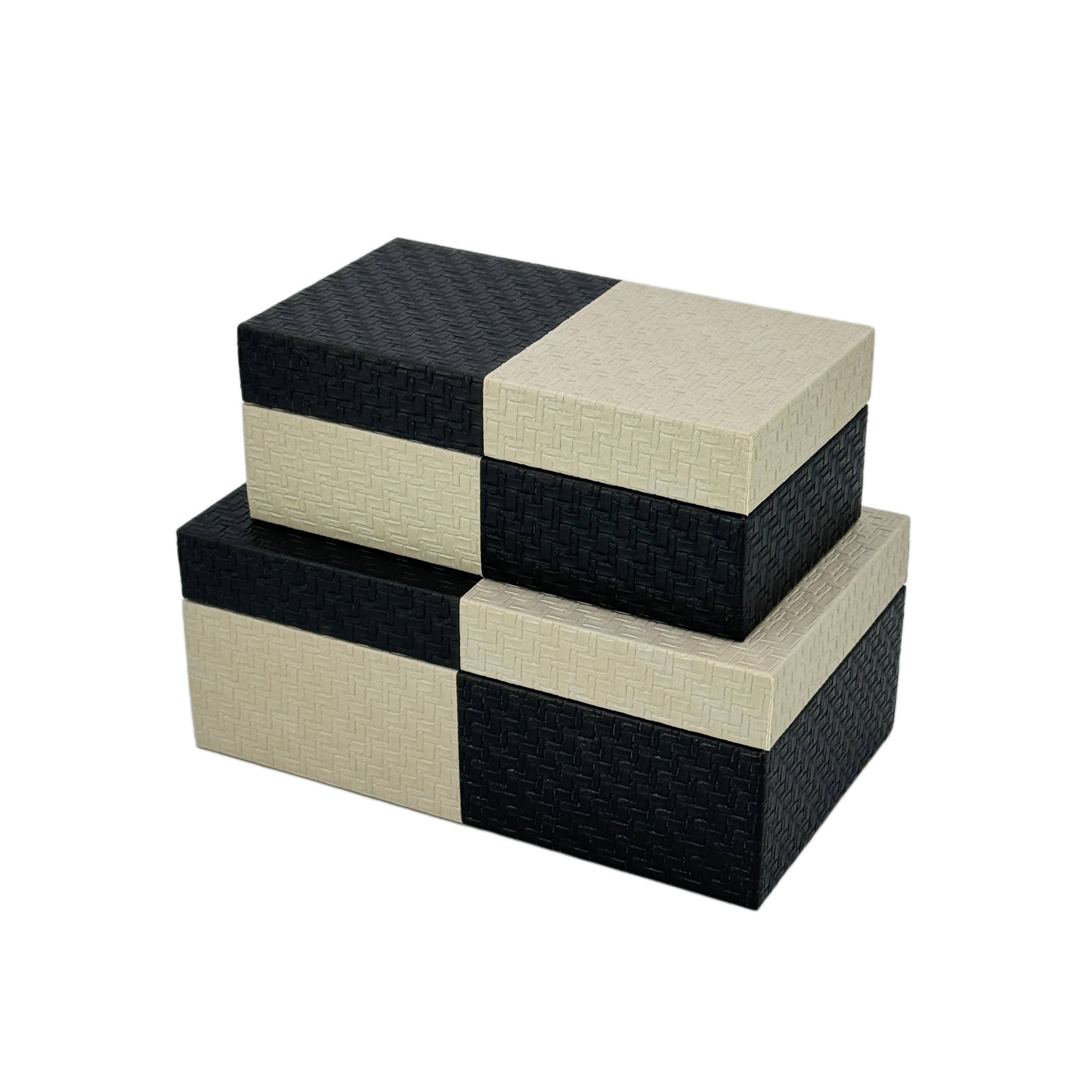 Galt International Company - Vente Boîtes décoratives - Coffret décoratif bicolore en cuir végétalien12