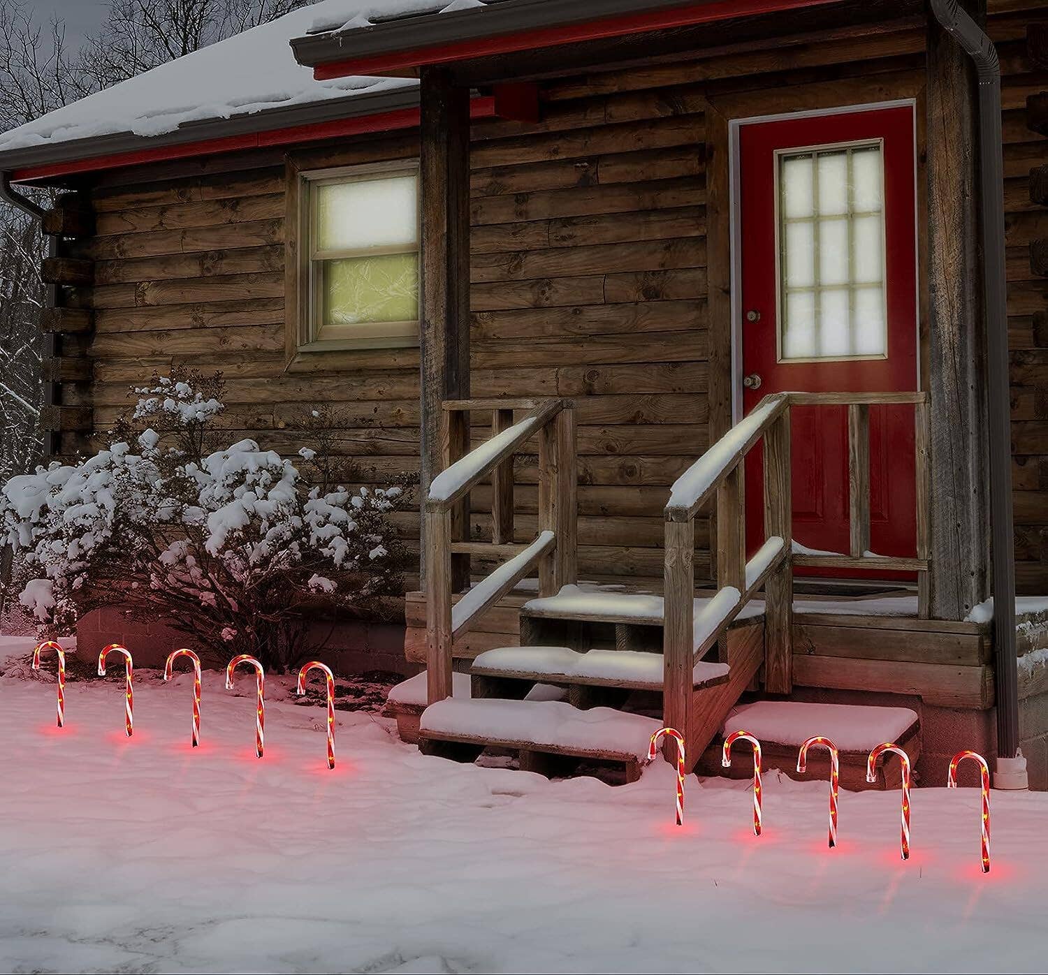 Perfect Holiday - Vendita all'ingrosso Luce per esterni/da giardino - Luci paesaggistiche per esterni Candy Cane a batteria, confezione da 5