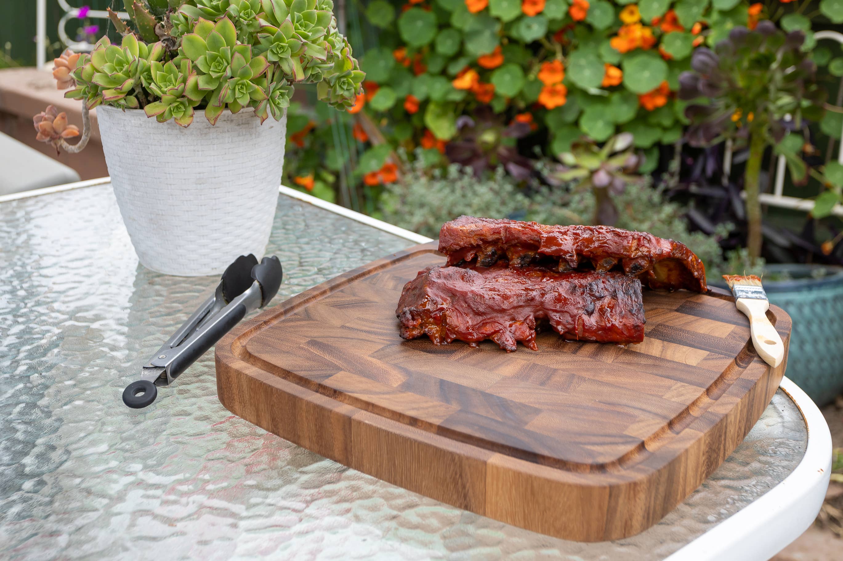 Fox Run Brands - Vente Outil de gril pour l'extérieur - Support à côtes Outset XL en acier inoxydable, 15,75 pouces x 9,25 pouces x 3,5 pouces7