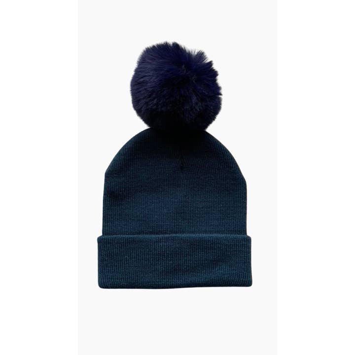 Himmelberg Baby - Wholesale Beanie - Kids - Single Pom Pom Baby/Kid's Navy Beanie Hat, 0 to 8 Years5