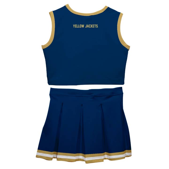 Vive La Fete - Wholesale Top & Skirt Set - Kids - Georgia Tech Yellow Jackets Blue Sleeveless Cheerleader Set1