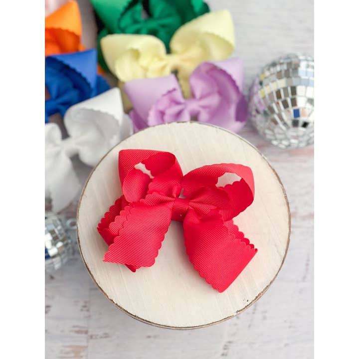 The Hair Bow Company - Vente Nœud pour cheveux – enfant - Nœuds festonnés classiques - Pince crocodile - 11,4 cm8