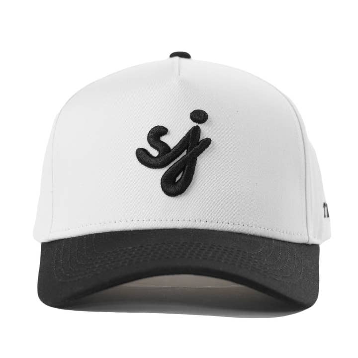 SJ San Jose Kursive Broderet A-Frame Snapback Kasket for engroshandel hos The Hungry Sloth
