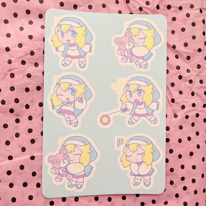 Guilty Gear STRIVE Bridget 4"x6" Sticker Sheet for wholesale by Minomino