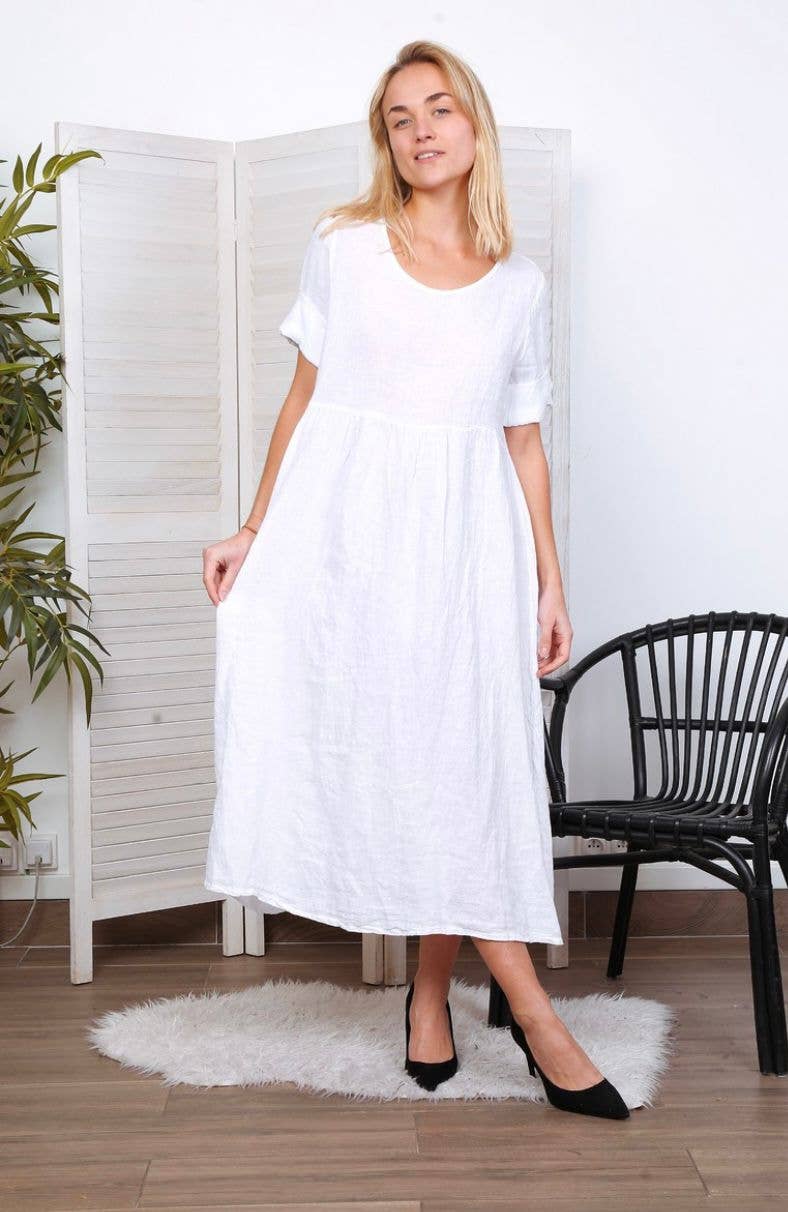 LÉA & LUC - Wholesale Dress - Women's - Long dress in 100% linen REF.714845