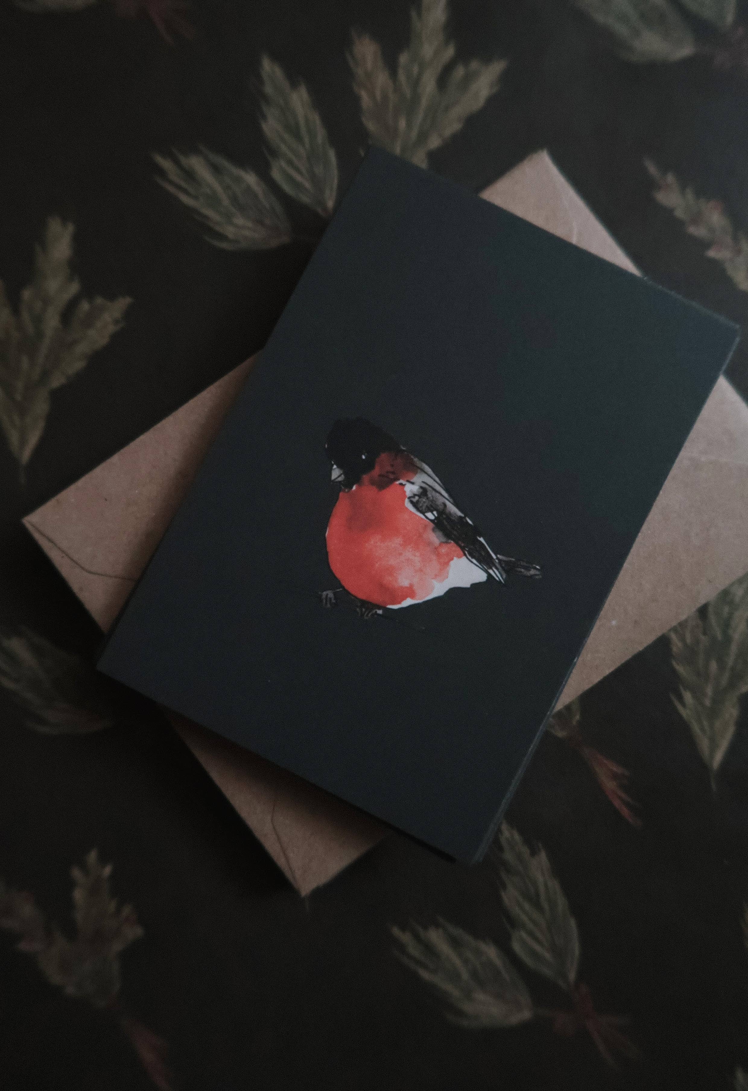 MyDesignPictures - Wholesale Christmas Card - Red robin Small Flat Card1