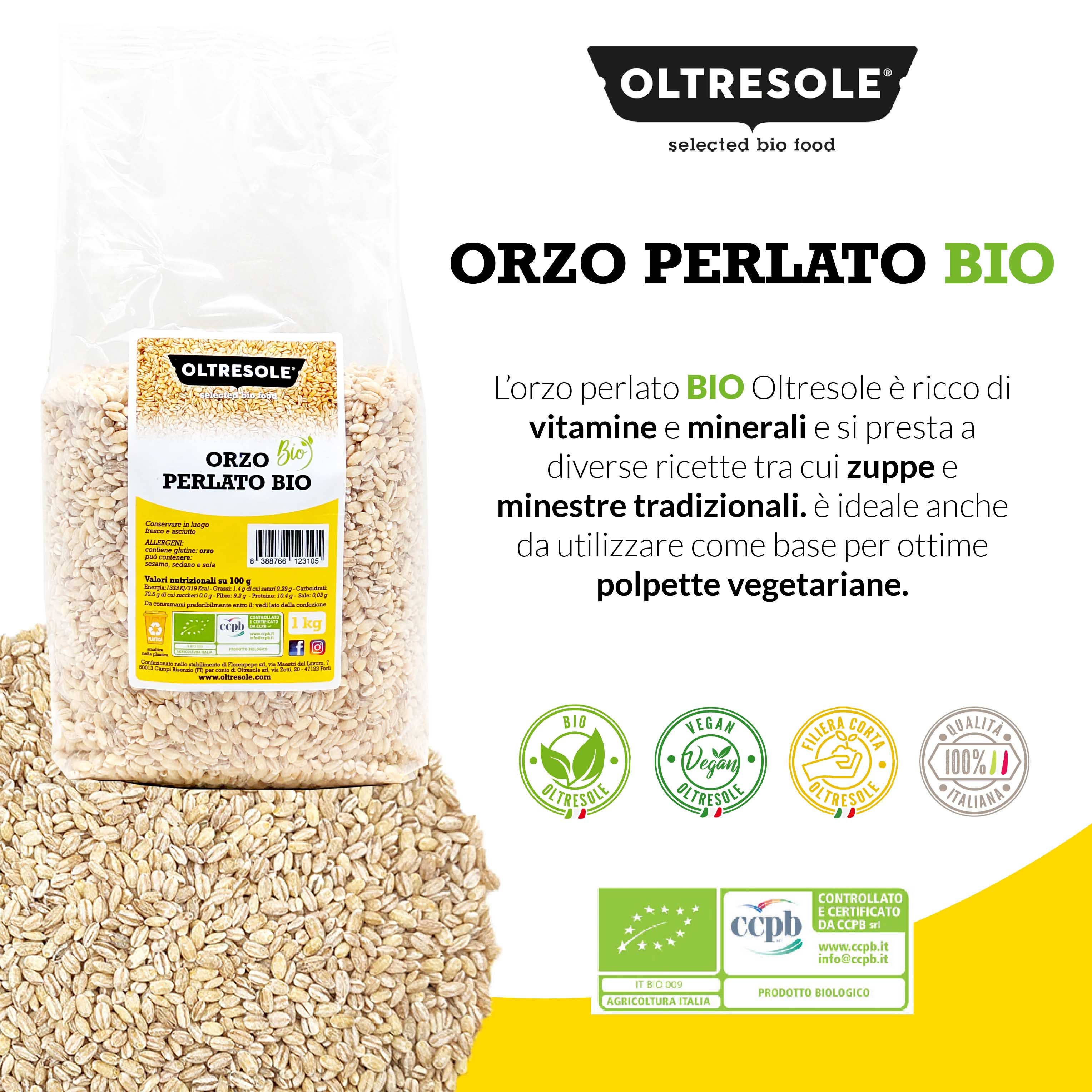 Oltresole - Wholesale Whole Grains - ORGANIC PEARL BARLEY 1 Kg1