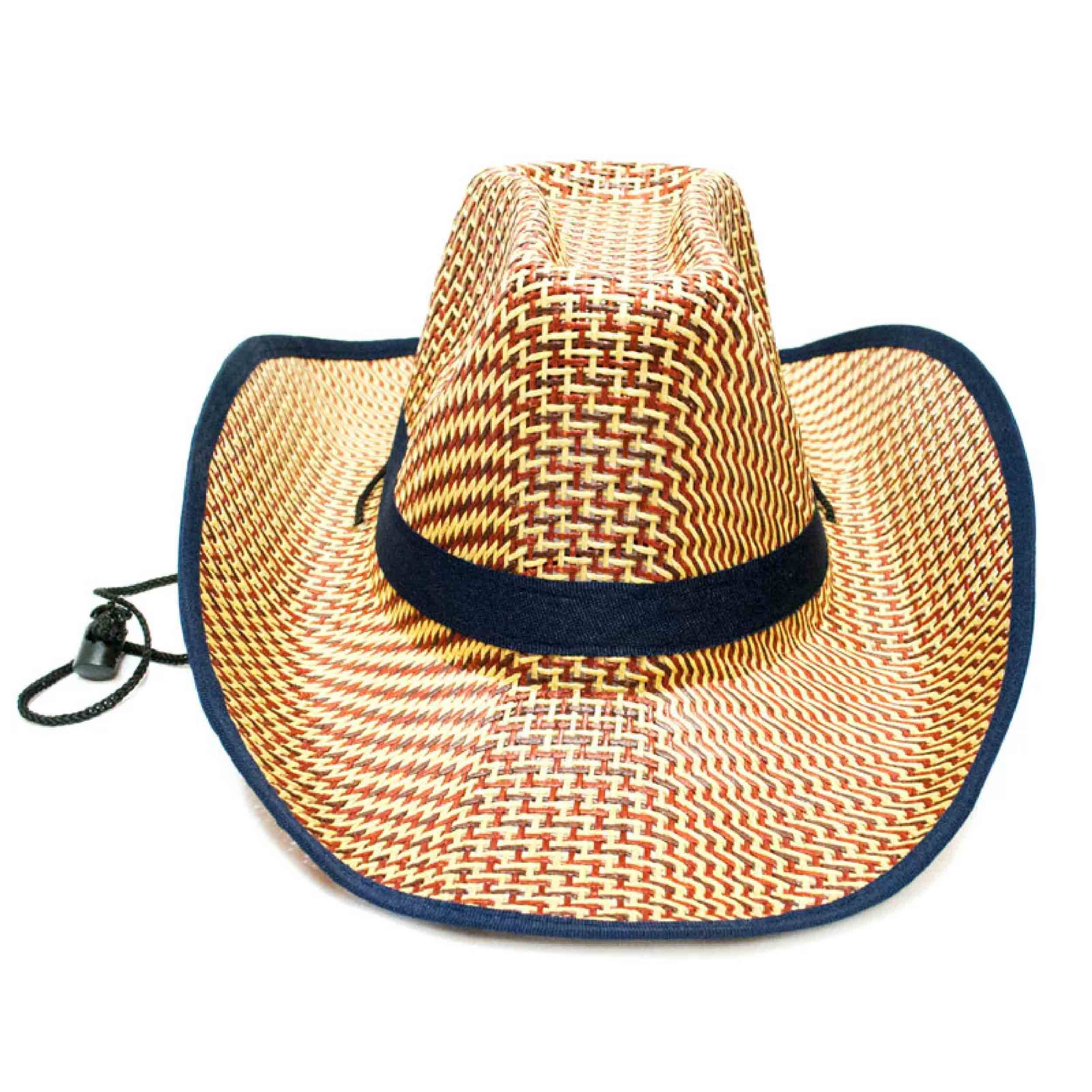 HALLEE - Wholesale Straw Hat - Unisex - Unisex Summer Straw Cowboy Hat - Assorted2