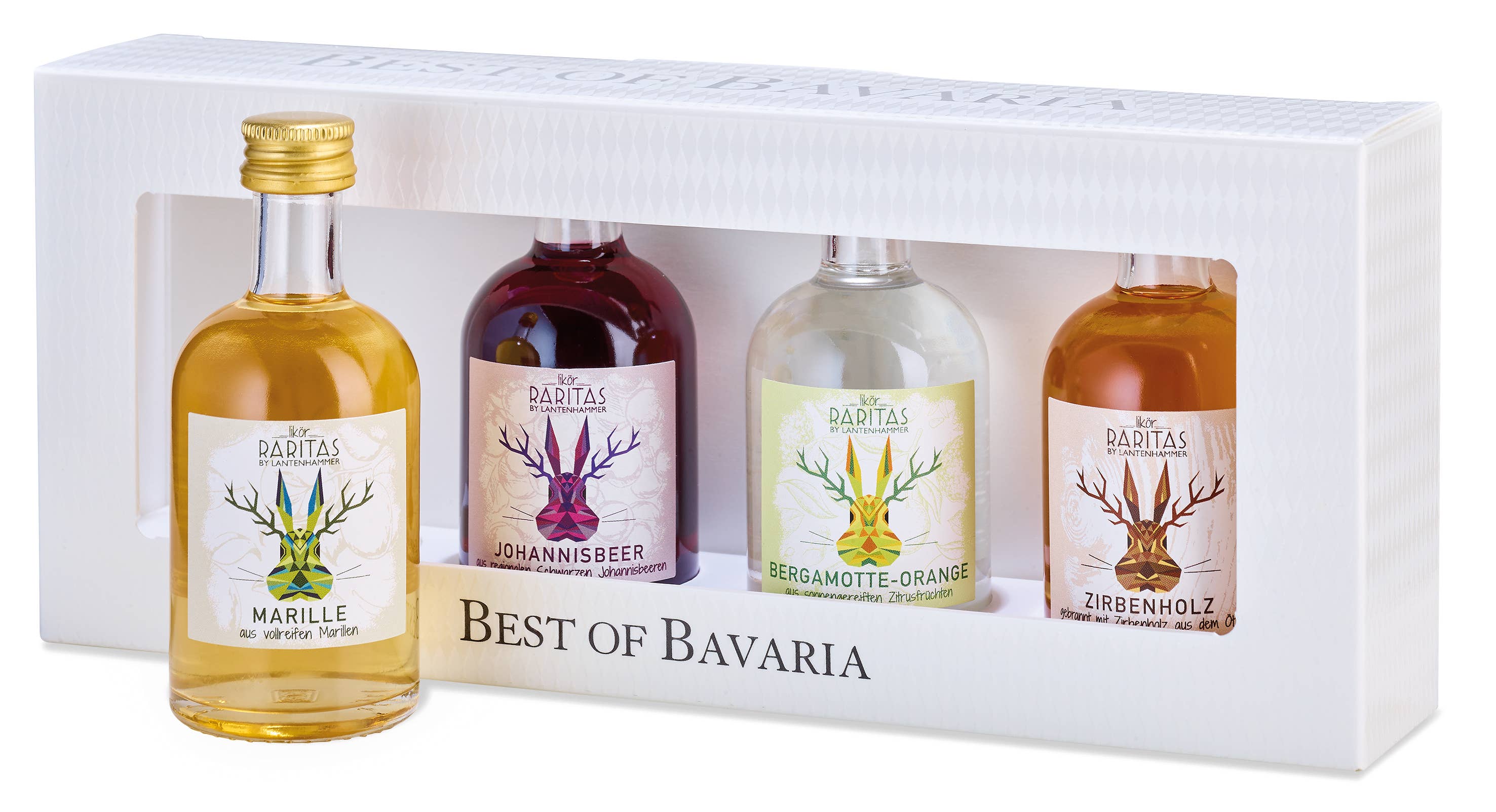 Raritas - Wholesale Gift Bag Set/Pack - Best of Bavaria Gift Box - RARITAS Liqueurs 4 x 0.05 ltr.0
