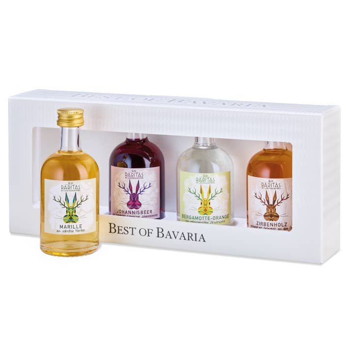 Raritas - Wholesale Gift Bag Set/Pack - Best of Bavaria Gift Box - RARITAS Liqueurs 4 x 0.05 ltr.