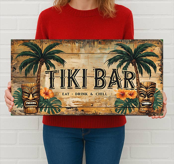The British Metal Signs Company - Wholesale Sign - Tiki Bar Metal Sign – Tropical Wall Decor for Home Bar1