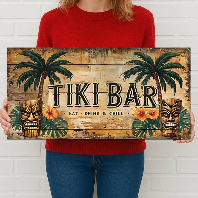 The British Metal Signs Company - Wholesale Sign - Tiki Bar Metal Sign – Tropical Wall Decor for Home Bar1