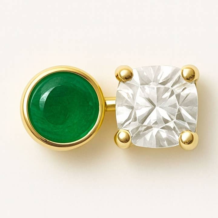 Entre Nous Smaragd & Diamant Prinsesse Ørestikker for engroshandel hos Lily flo jewellery