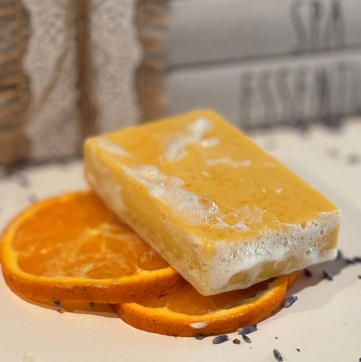Turmeric Citrus Glow Goat Milk Soap – 3.5 oz Bar for wholesale by Suzy Spa Essentials