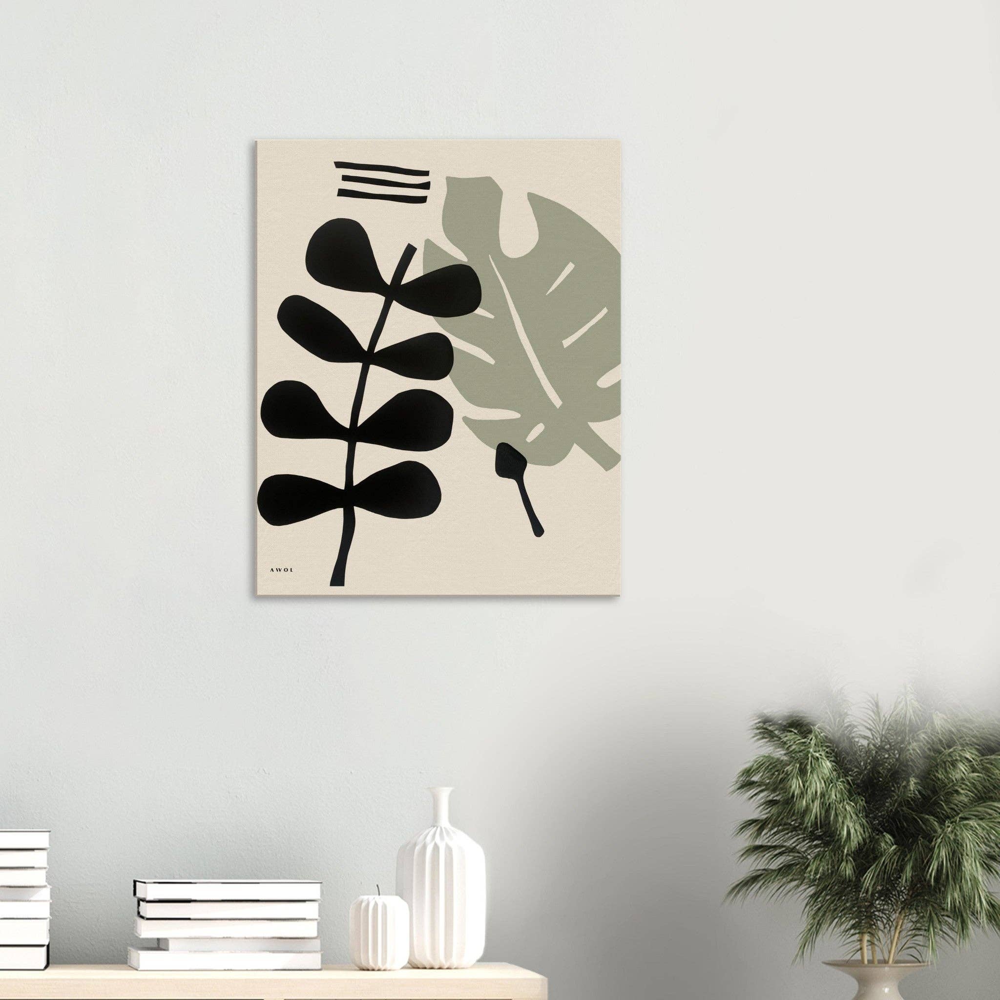 Creations Awol – Engroshandel Kunsttryk – Tropisk plantekunst med grafiske blade: Lærredskunsttryk8