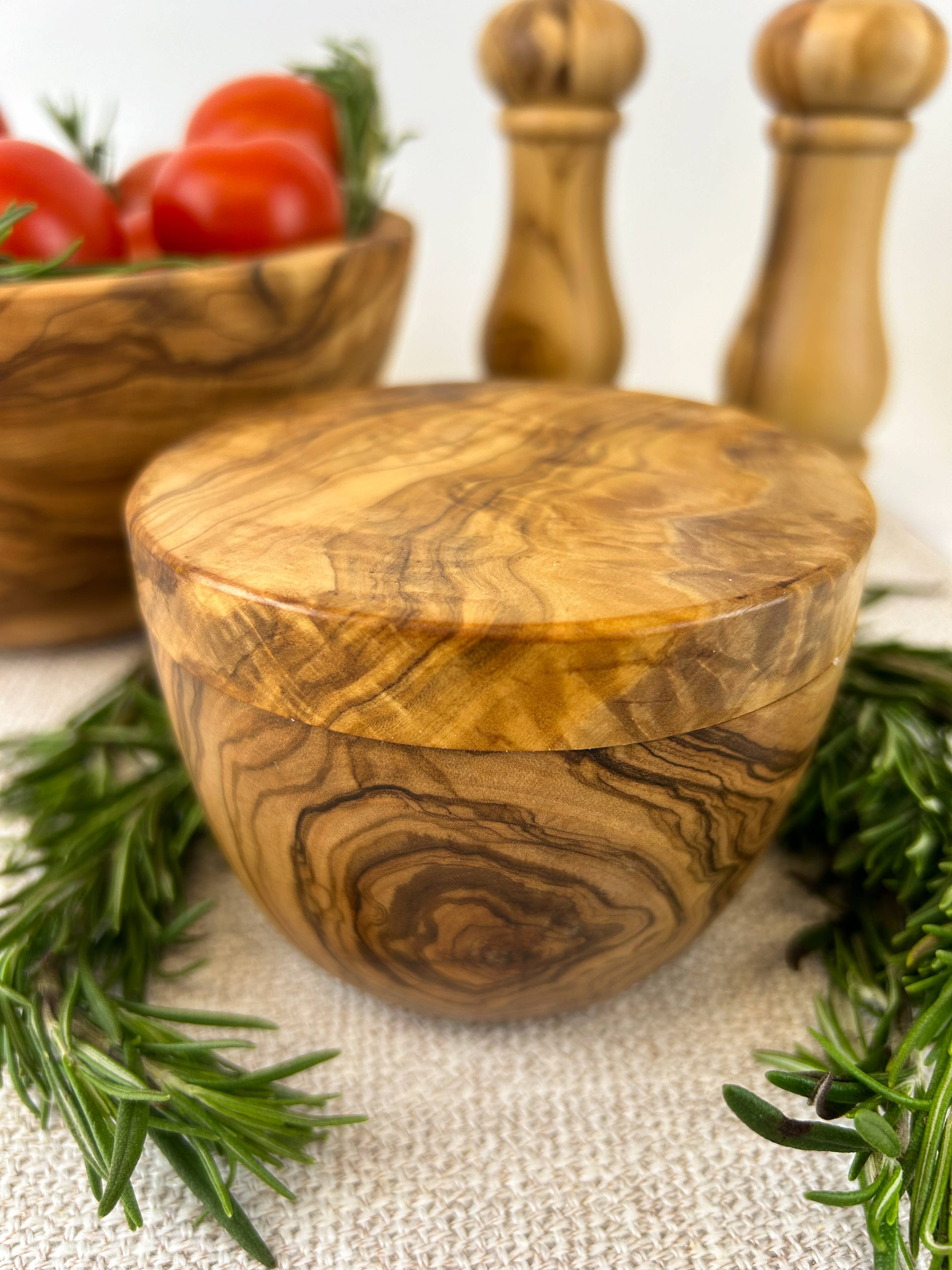 Natural OliveWood - Wholesale Food Storage Container - Olive Wood Salt Cellar1