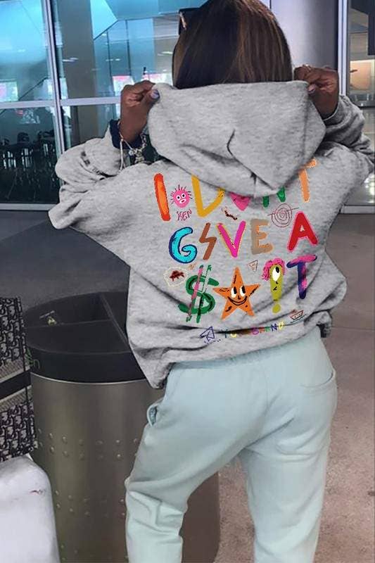 Queen Fashion - Vente Chemisier – femme - sweat-shirt à capuche graphique8