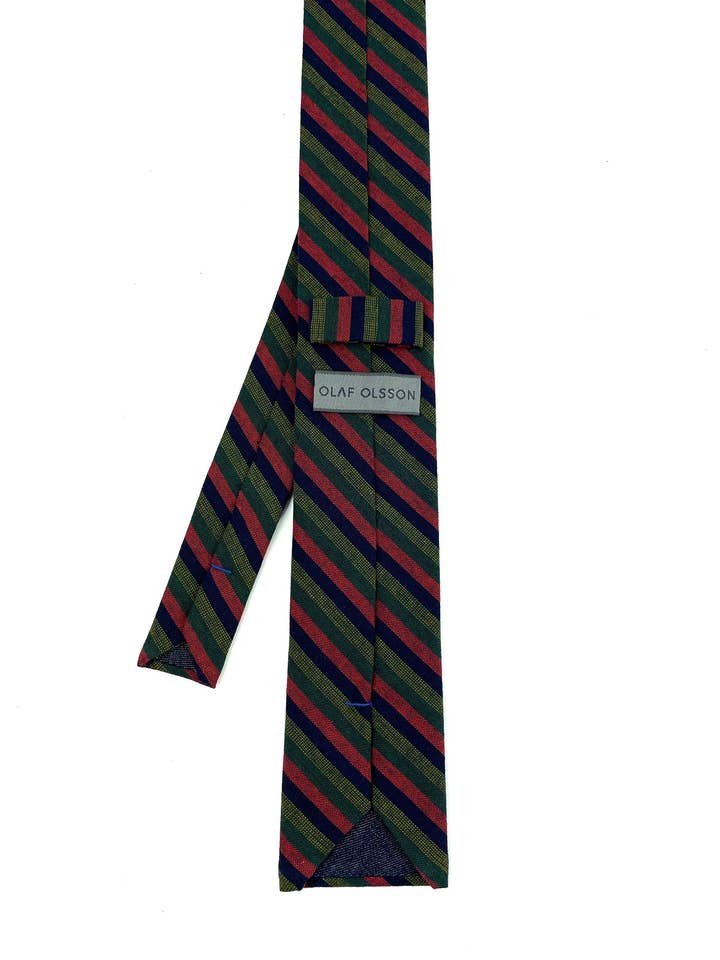 Green Woven Square Cut Necktie for wholesale by Olaf Olsson