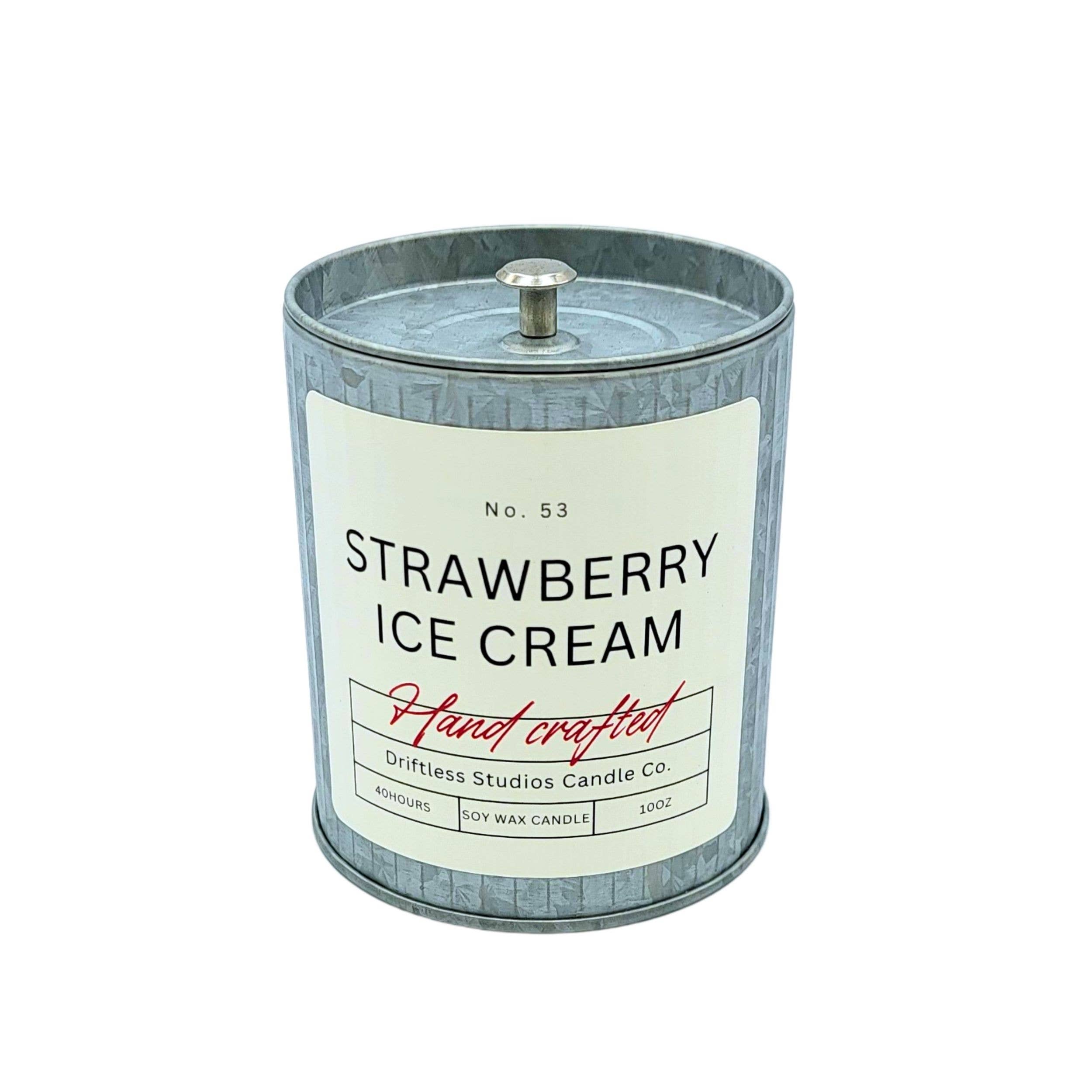 Driftless Studios - Wholesale Jar/Filled Candle - Strawberry Ice Cream Farmhouse Candles - Summer Candle0