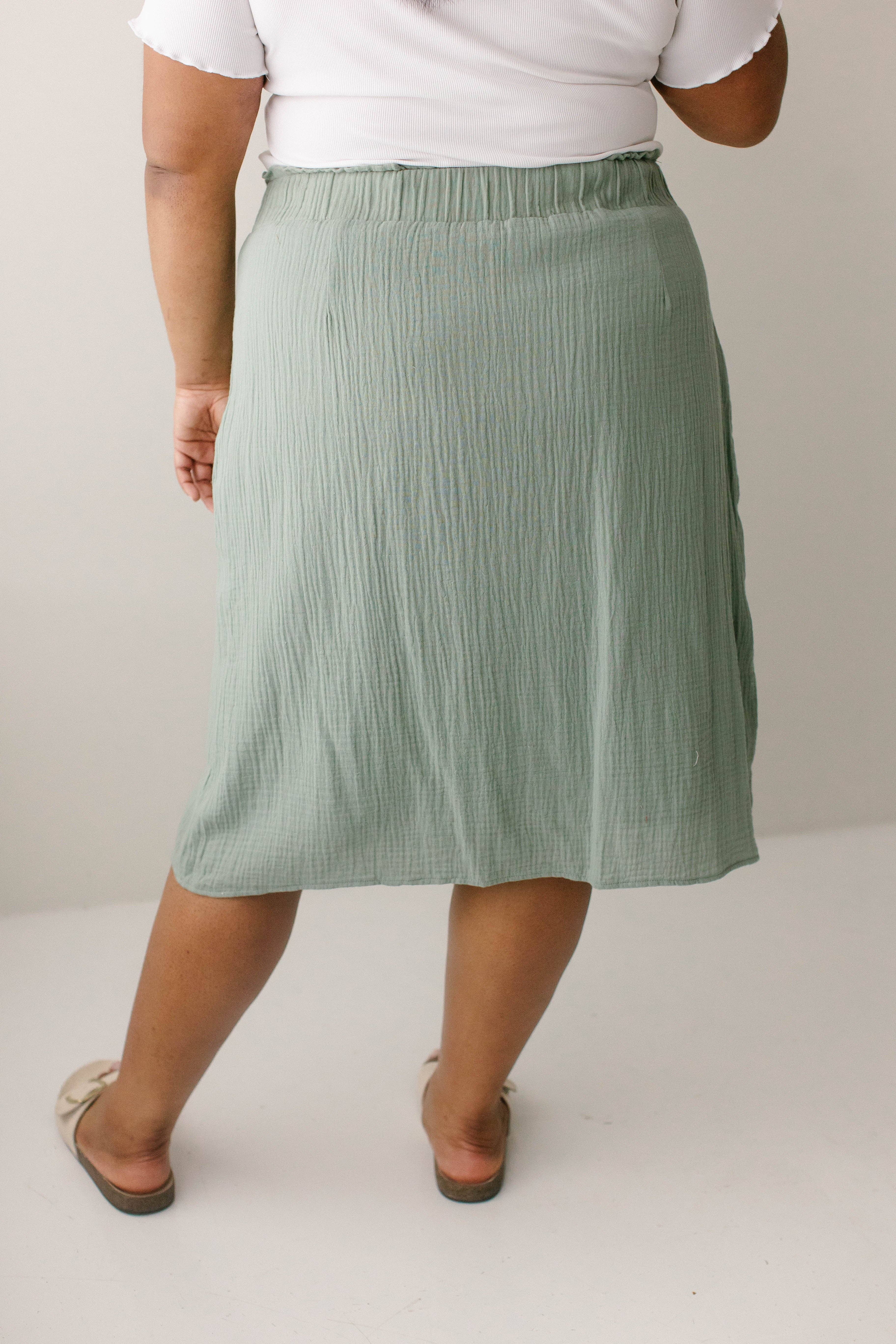 The Main Street Exchange - Wholesale Skirt - Women's - 'Courtney' Paper Bag Waist Cotton Gauze Skirt FINAL SALE3