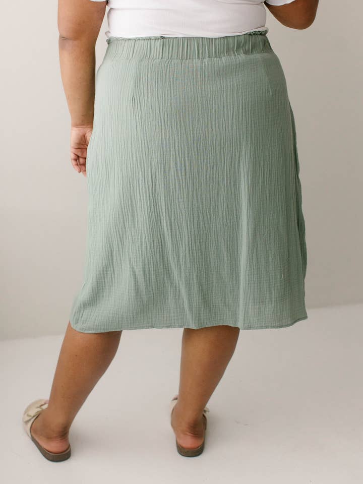 The Main Street Exchange - Wholesale Skirt - Women's - 'Courtney' Paper Bag Waist Cotton Gauze Skirt FINAL SALE3
