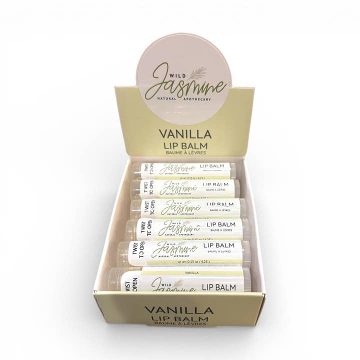 Beeswax Lip Balm - Vanilla for wholesale by Wild Jasmine Natural Apothecary