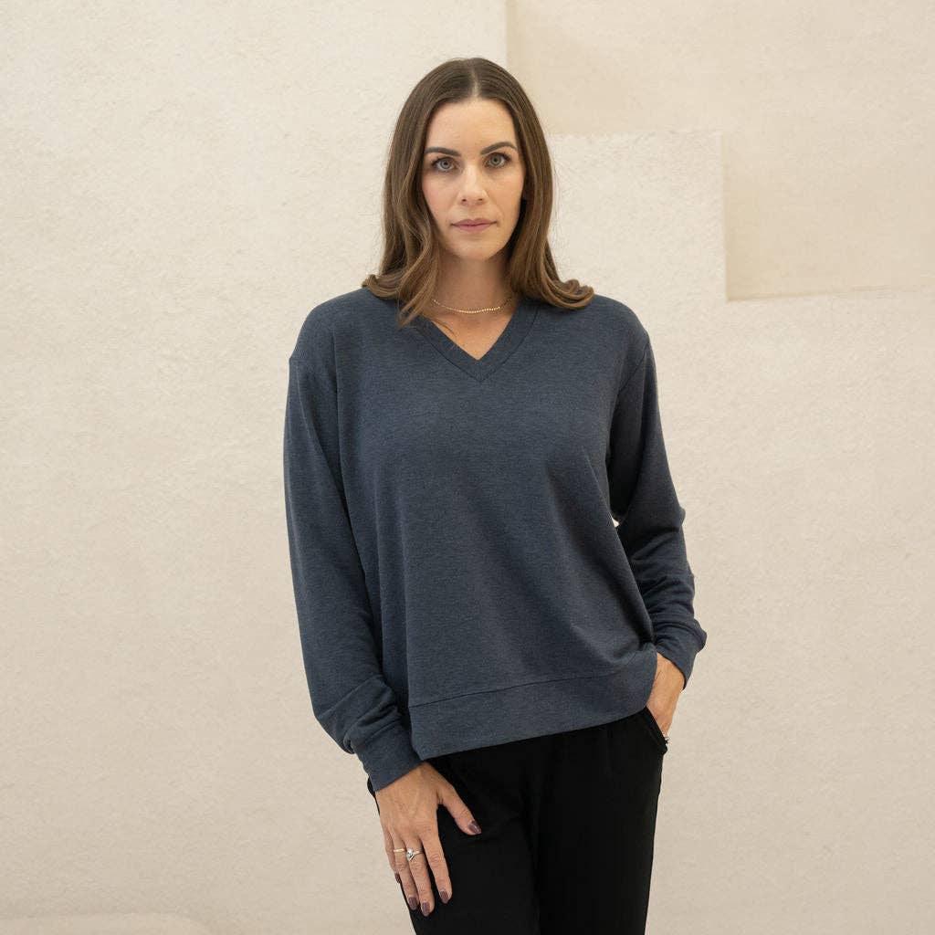 Encircled - Wholesale Sweatshirt - Women's - The Bamboo Merino Dressy V-Neck Sweatshirt16