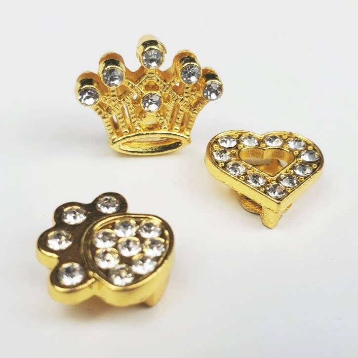 House of FurBaby - Wholesale Pet Collar Charm - Cat/Dog - Letter & shape charms - 10 pack gold bling or non bling 10mm3