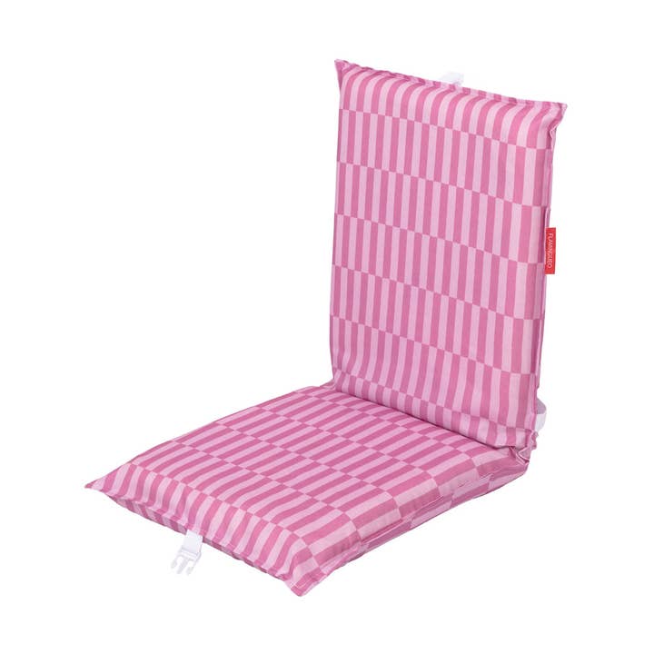 Asiento de playa plegable rosa con rayas para venta al por mayor de Flamingueo