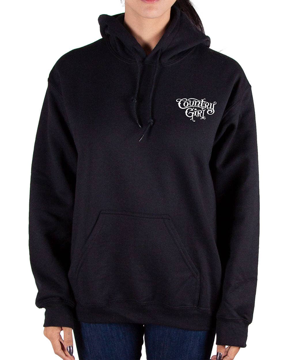 Nero Country Girl® Rose Gun, felpa con cappuccio da donna in vendita all'ingrosso su Faire1