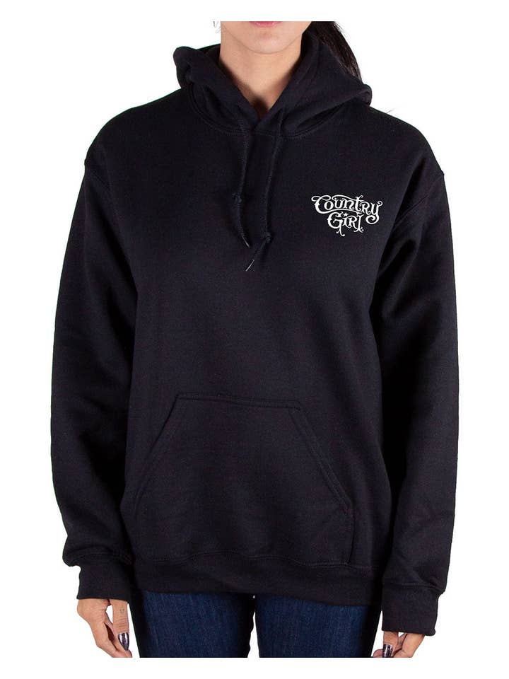 Nero Country Girl® Rose Gun, felpa con cappuccio da donna in vendita all'ingrosso su Faire1