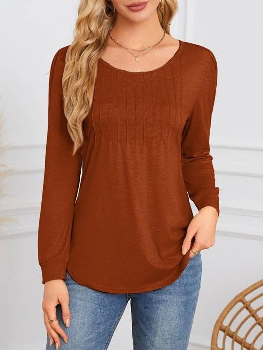 Casual slim fit blouse long sleeve t-shirt for wholesale by Rosa Clothing