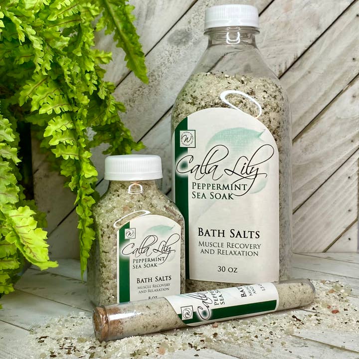 Peppermint Sea Soak Bath Salts for wholesale by Calla Lily Cosmetics