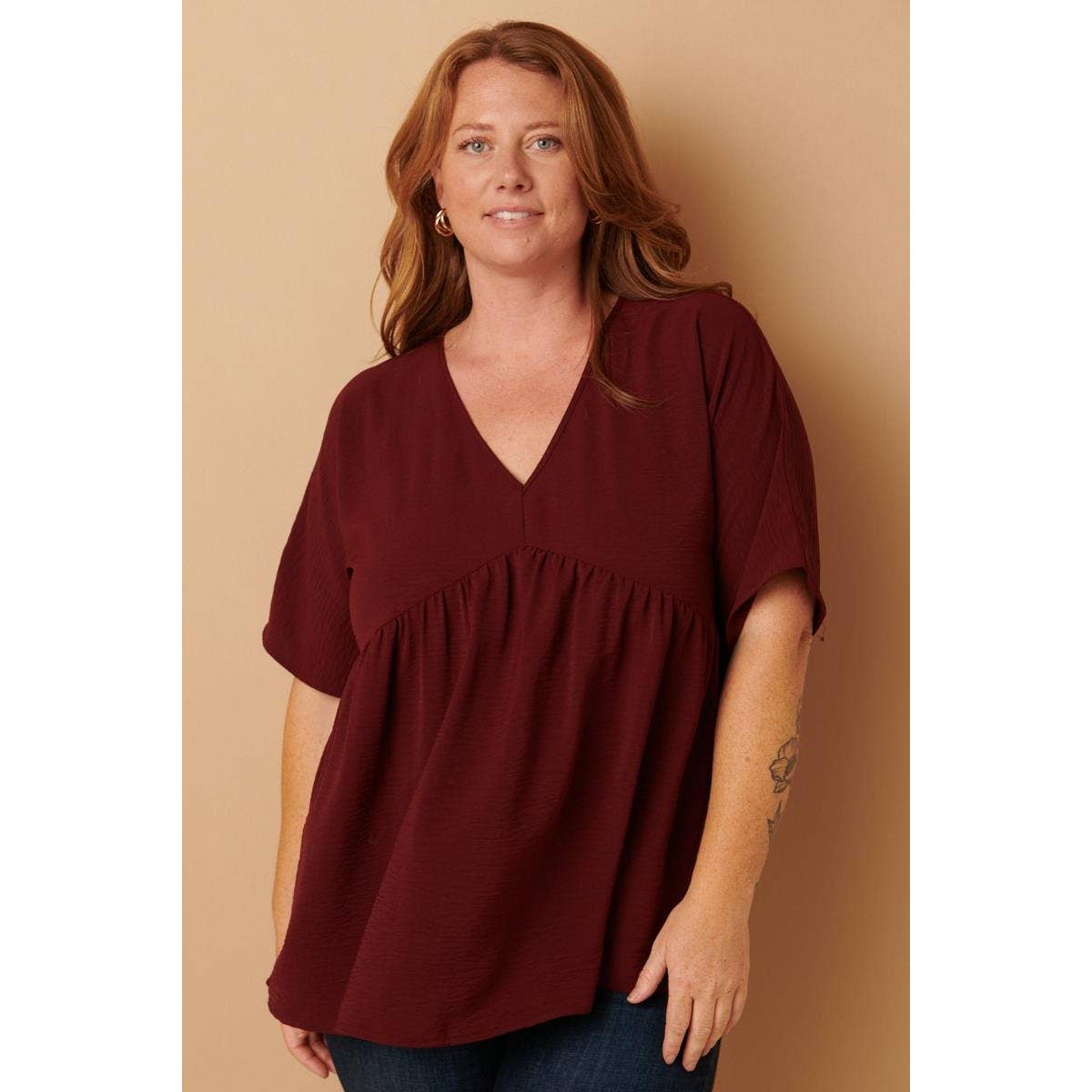 mittoshop - Wholesale Tunic - Women's - CT9073PL-PLUS AIRFLOW DOLMAN BABYDOLL BLOUSE5
