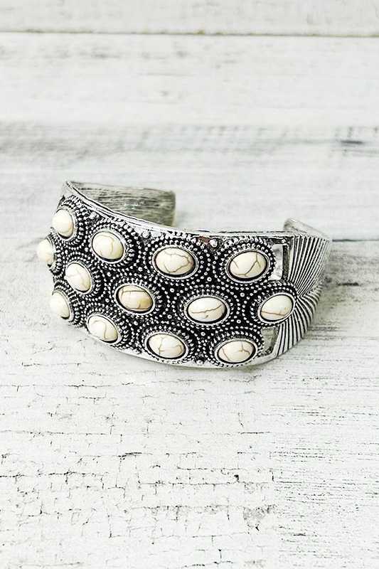 Artini Accessories - Wholesale Cuff Bracelet - Bejeweled Western Stone Bangle3