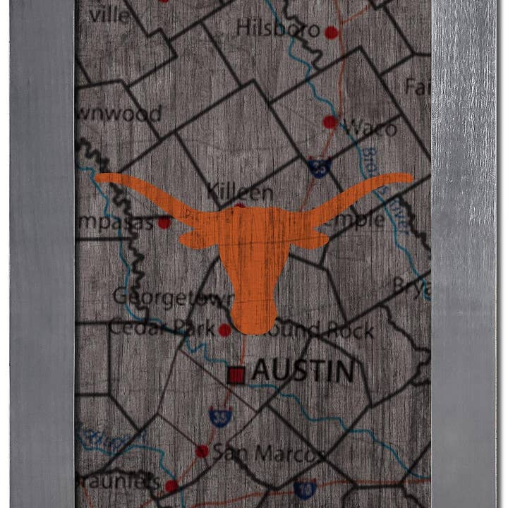 Stadtplan der University of Texas, gerahmt, 11x19 für den Großhandel von Fan Creations