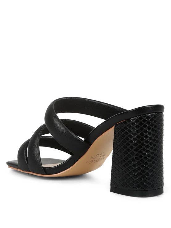 Fleur Couture - Wholesale Sandals - Women's - Kywe Textured Heel Chunky Strap Sandals