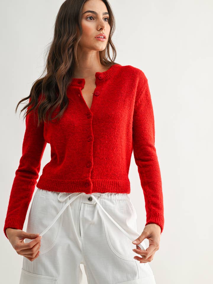 CMW26544 ELEGANTLY CRAFTED KNIT WOOL CARDIGAN - for wholesale by Camellia